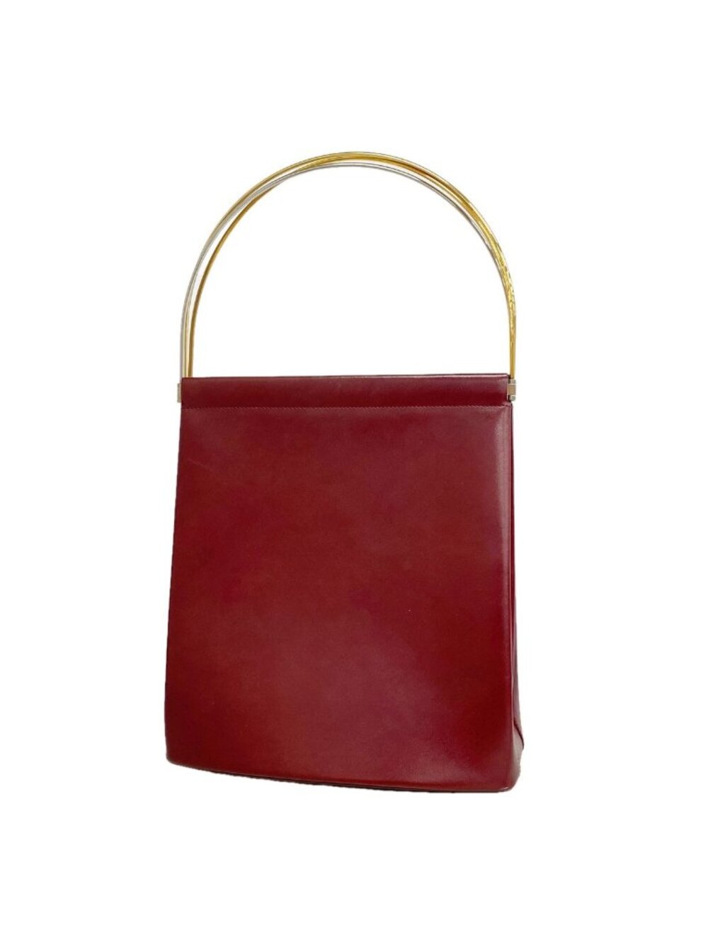 Cartier Shoulder Bag Trinity Leather Bordeaux Gold Silver